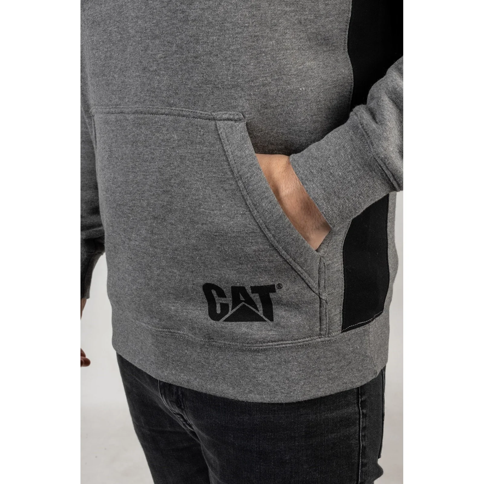 Logo Panel Hooded Sweatshirt Dark Heather Grey - Image 7