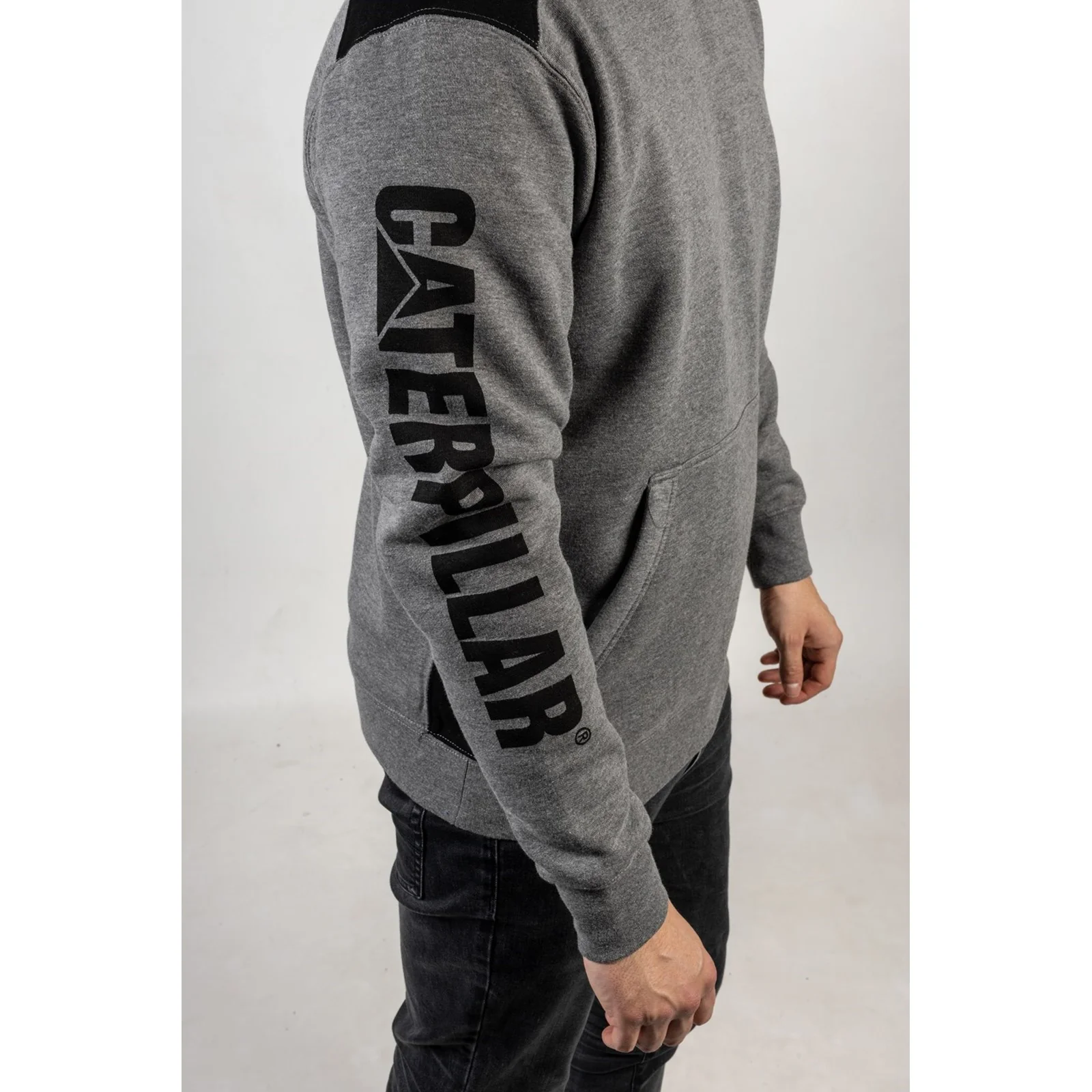 Logo Panel Hooded Sweatshirt Dark Heather Grey - Image 8