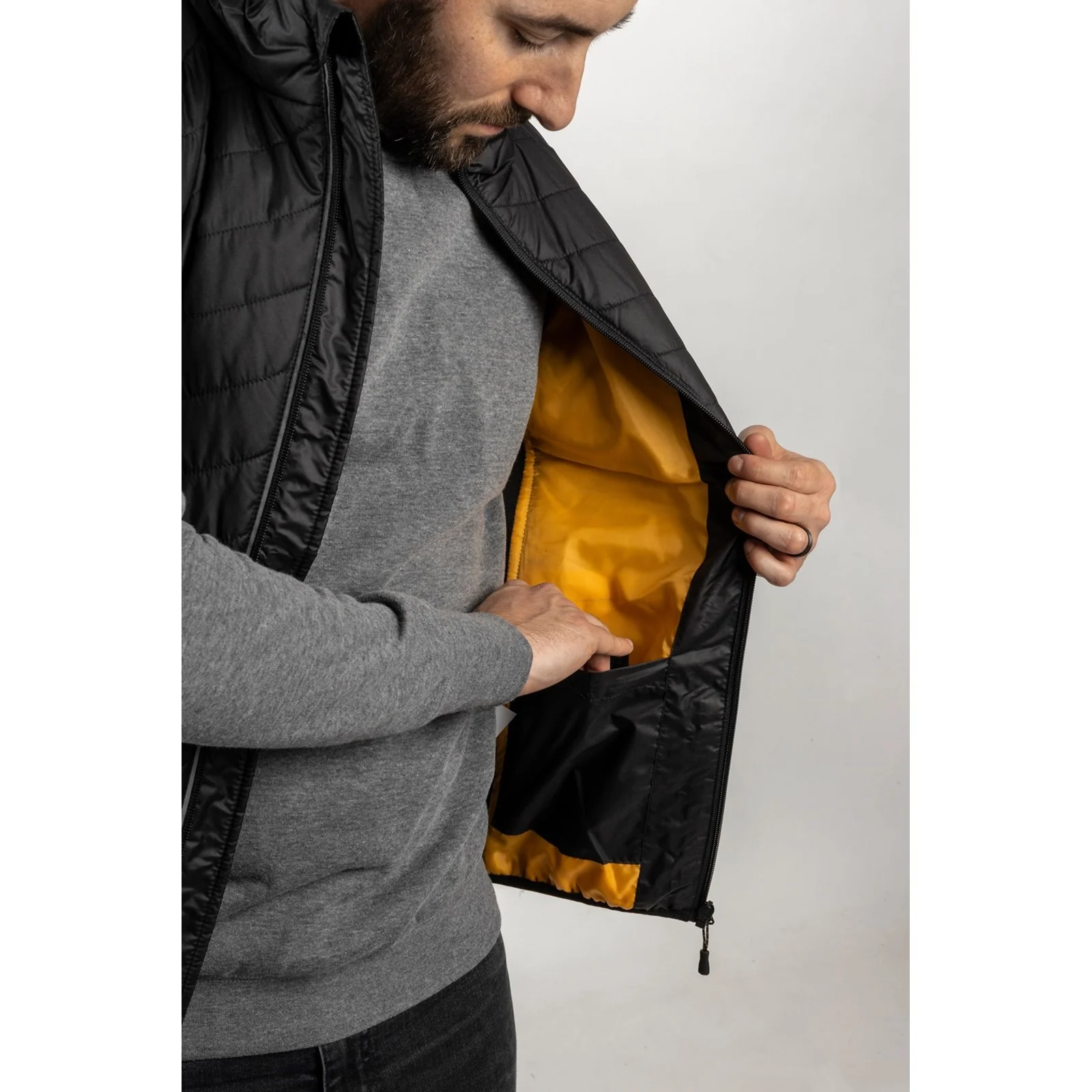 Trades Hybrid Body Warmer  Black/Yellow - Image 9