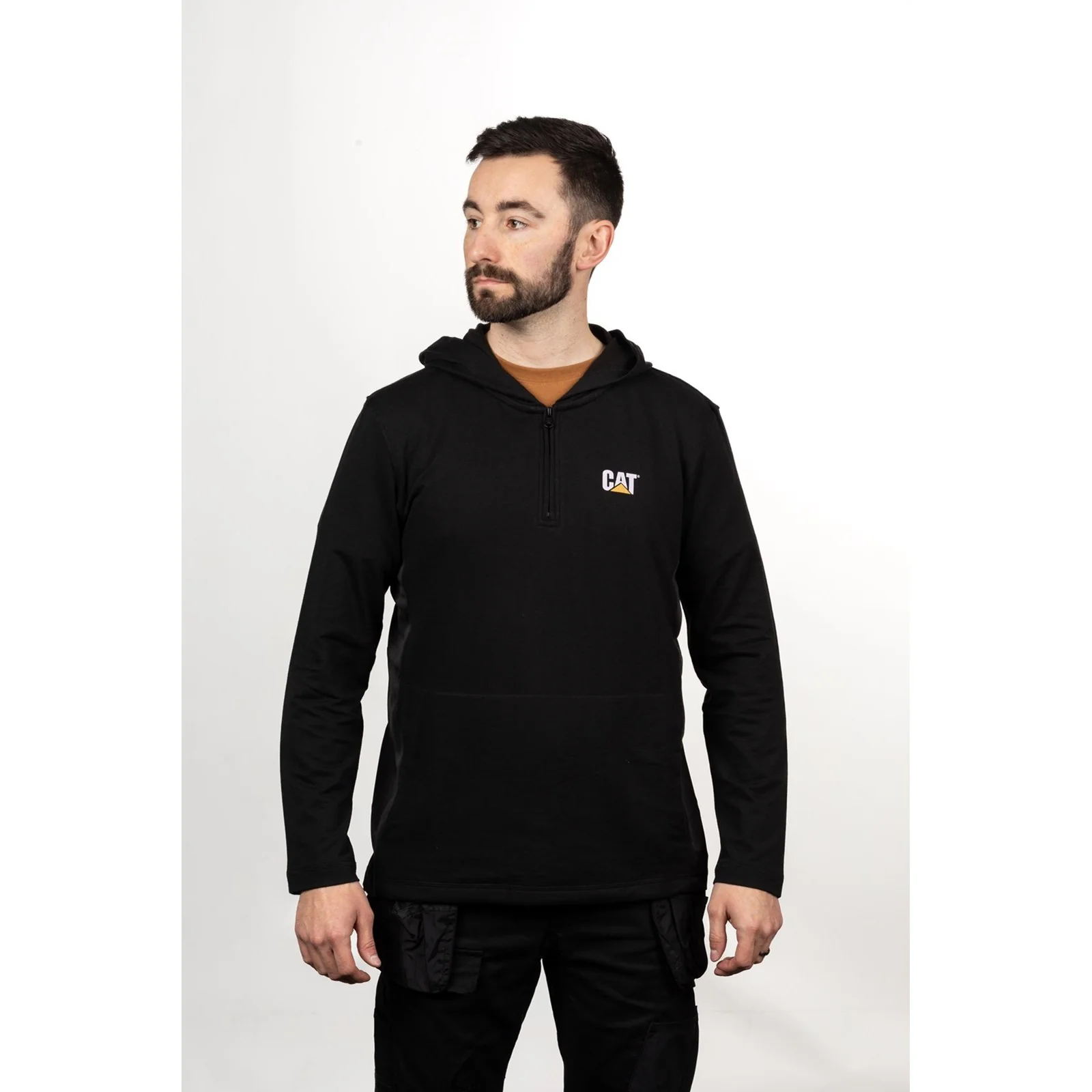 Coolmax Quarter Zip Hoodie  Black - Image 2