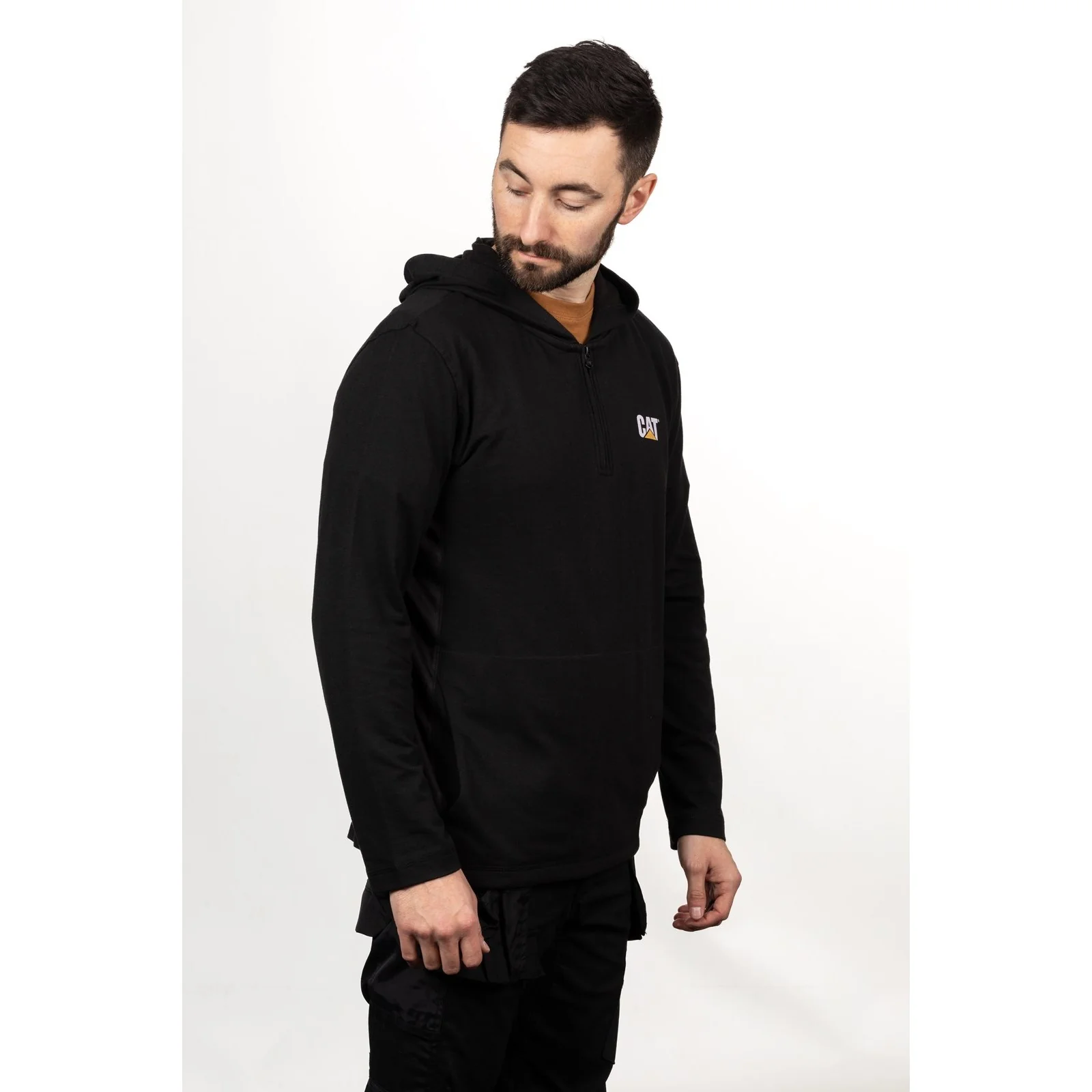 Coolmax Quarter Zip Hoodie  Black - Image 4