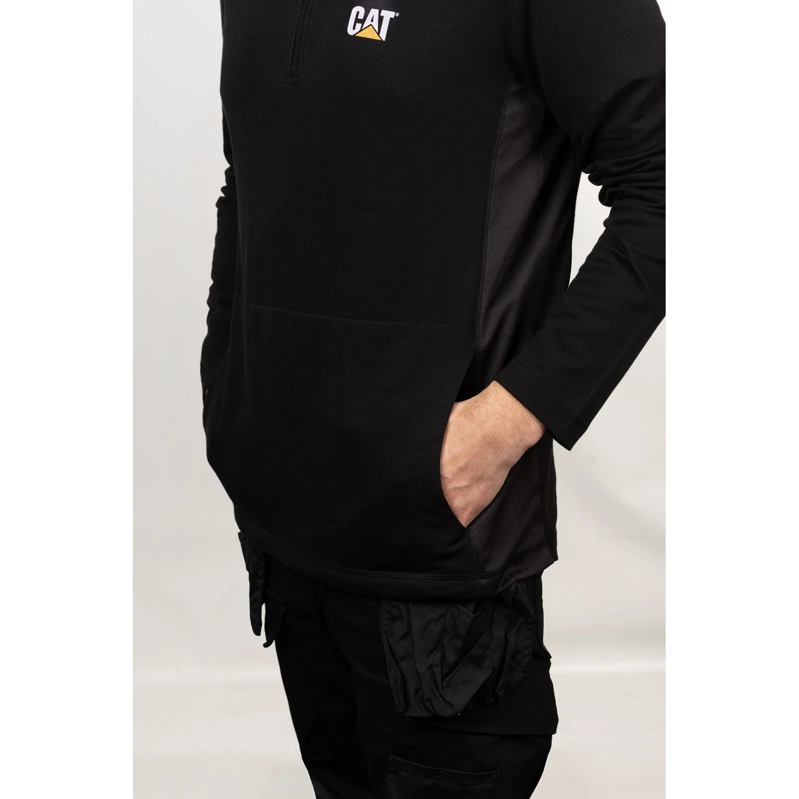 Coolmax Quarter Zip Hoodie  Black - Image 8