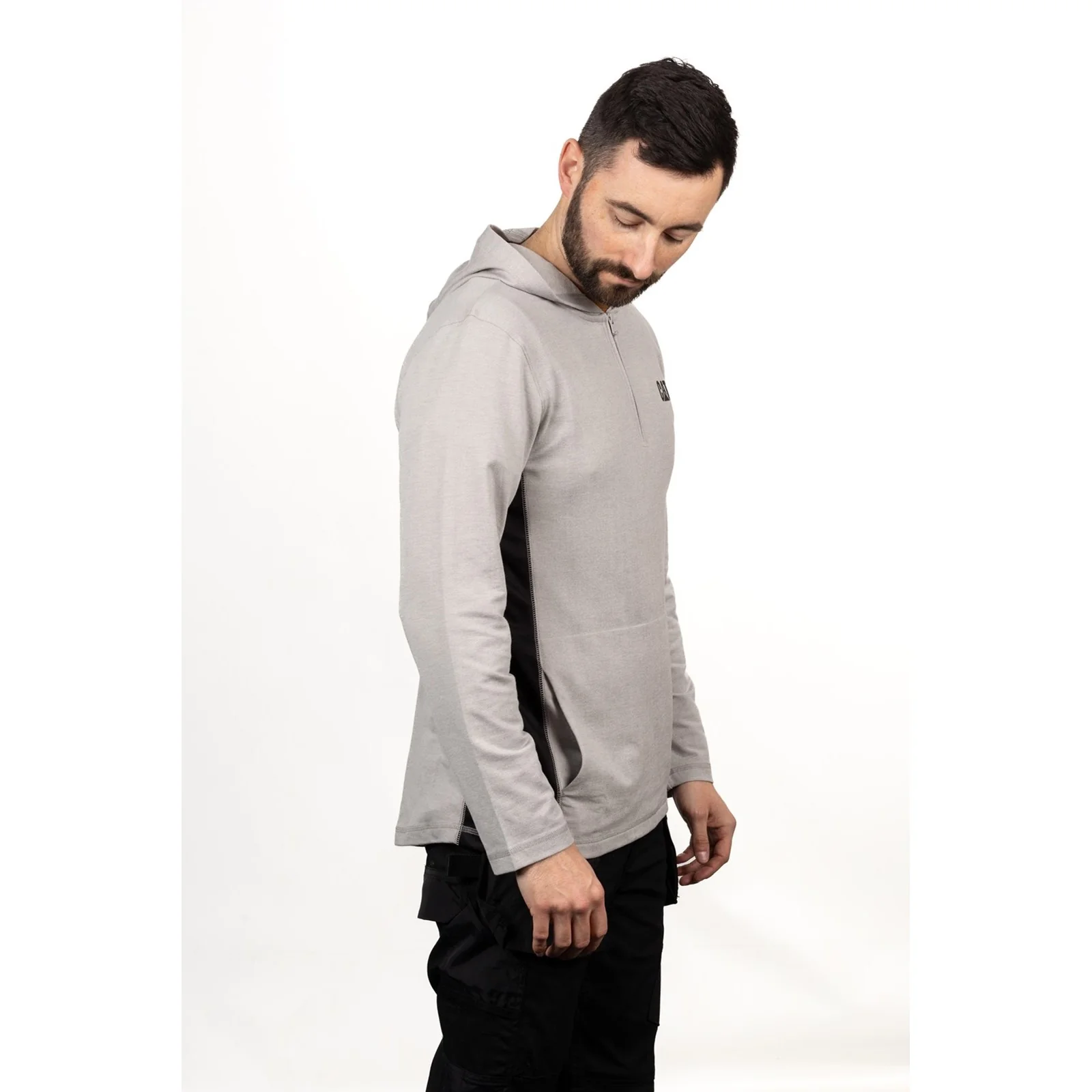 Coolmax Quarter Zip Hoodie  Heather Grey - Image 4