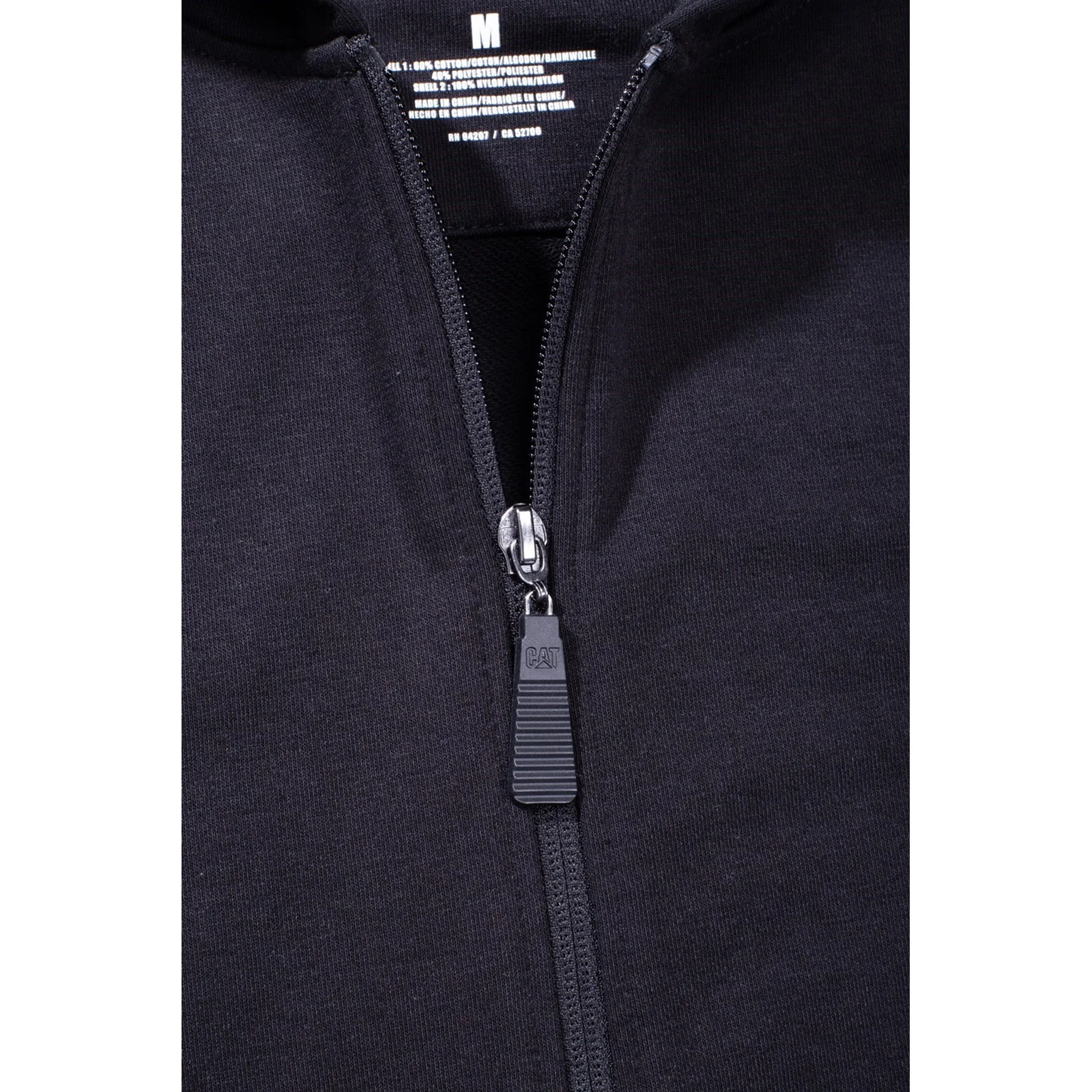 Loopback Full Zip Hoodie  Black - Image 5