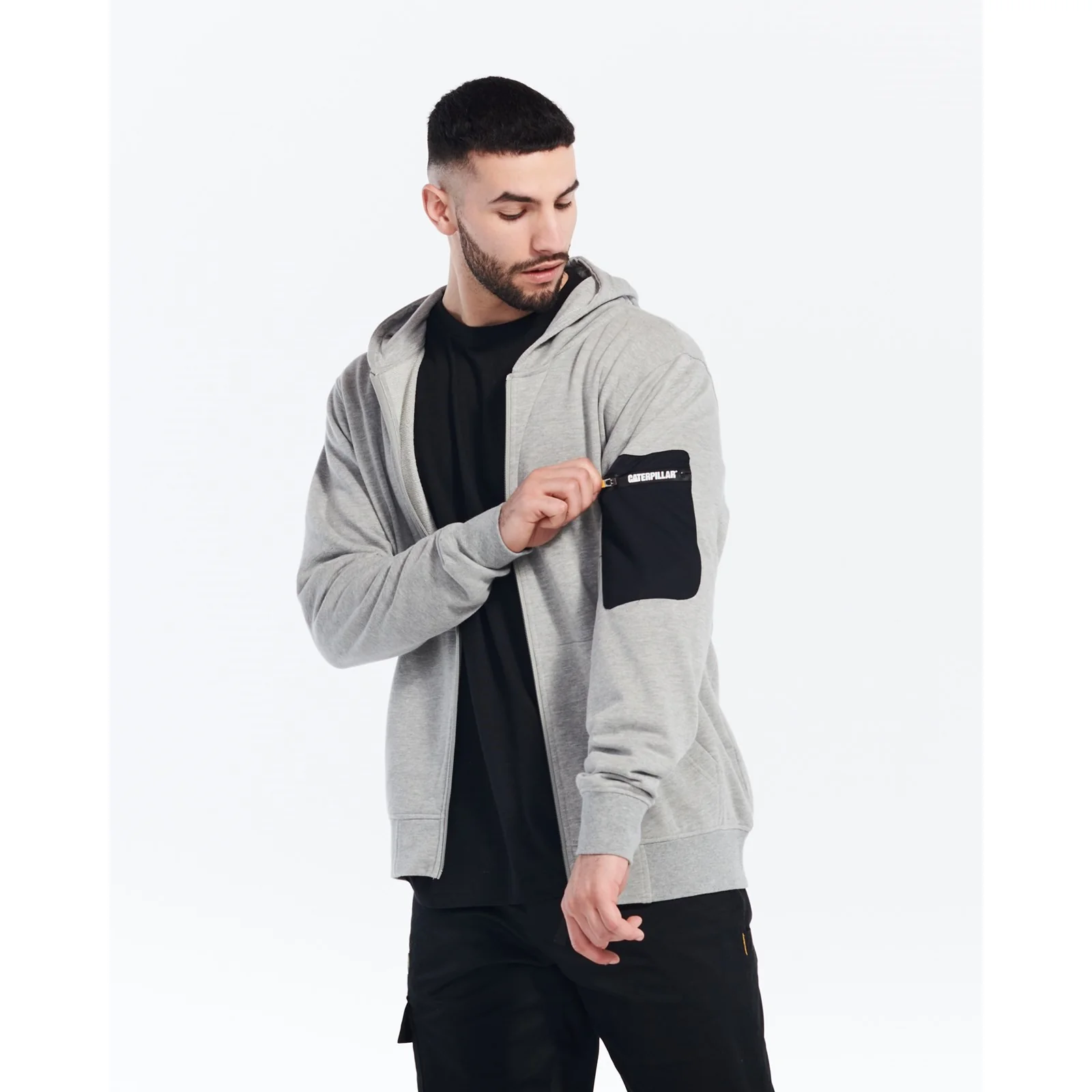 Loopback Full Zip Hoodie Grey - Image 2