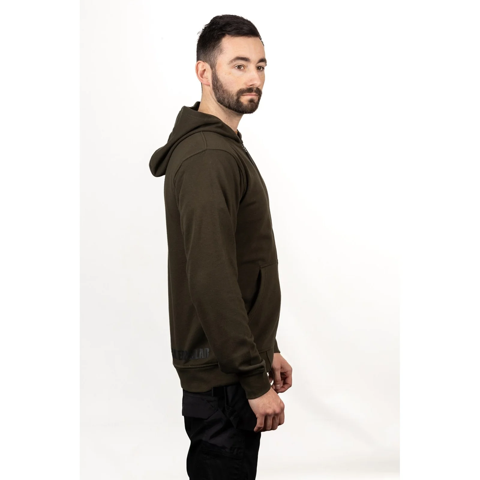 Loopback Full Zip Hoodie  Army Moss - Image 4