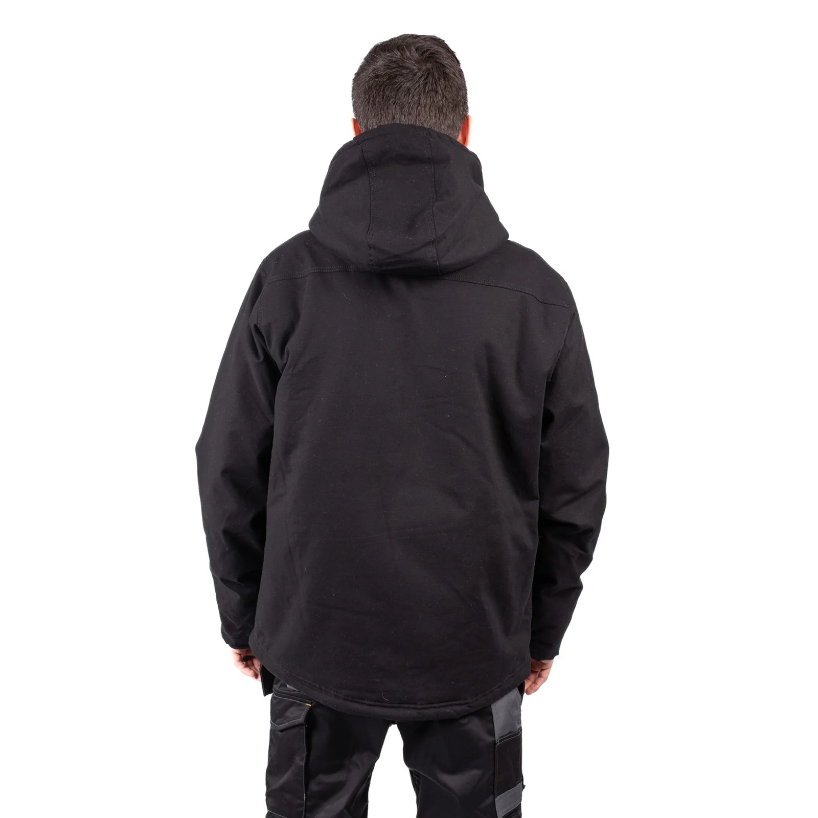 Hooded Sherpa Lined Jacket  Black - Image 3