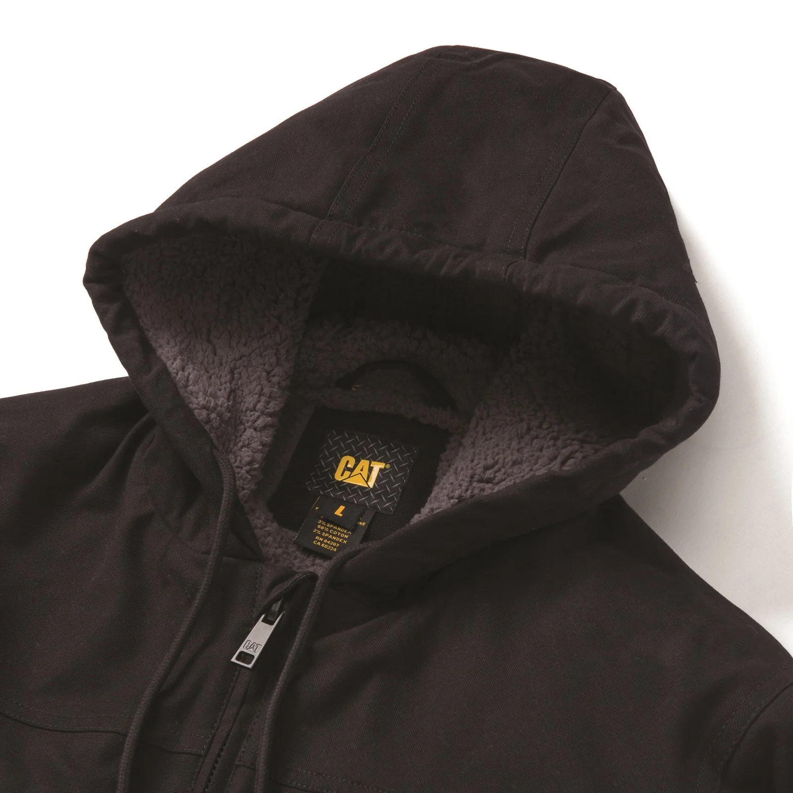 Hooded Sherpa Lined Jacket  Black - Image 8