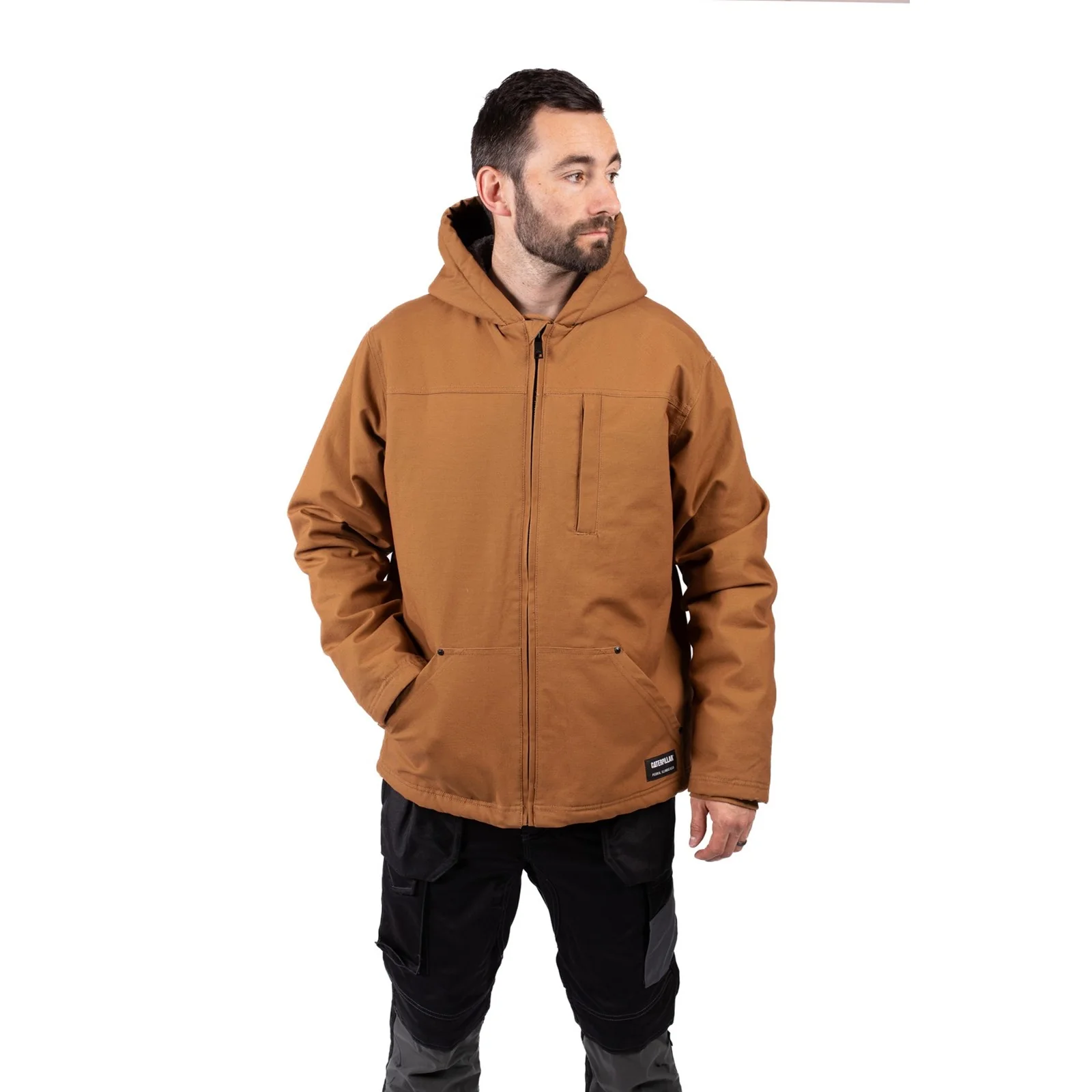 Hooded Sherpa Lined Jacket  Bronze - Image 2