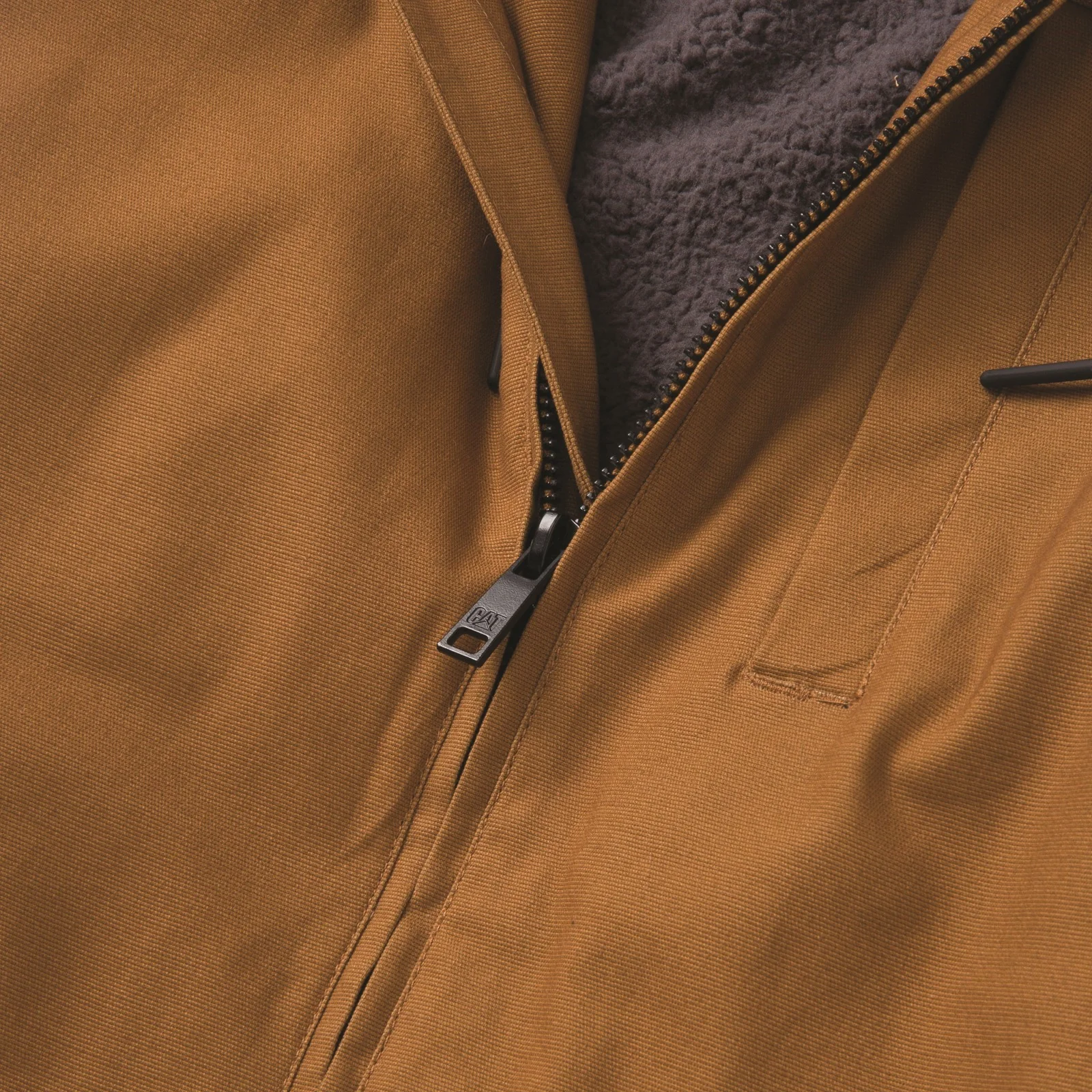 Hooded Sherpa Lined Jacket  Bronze - Image 8