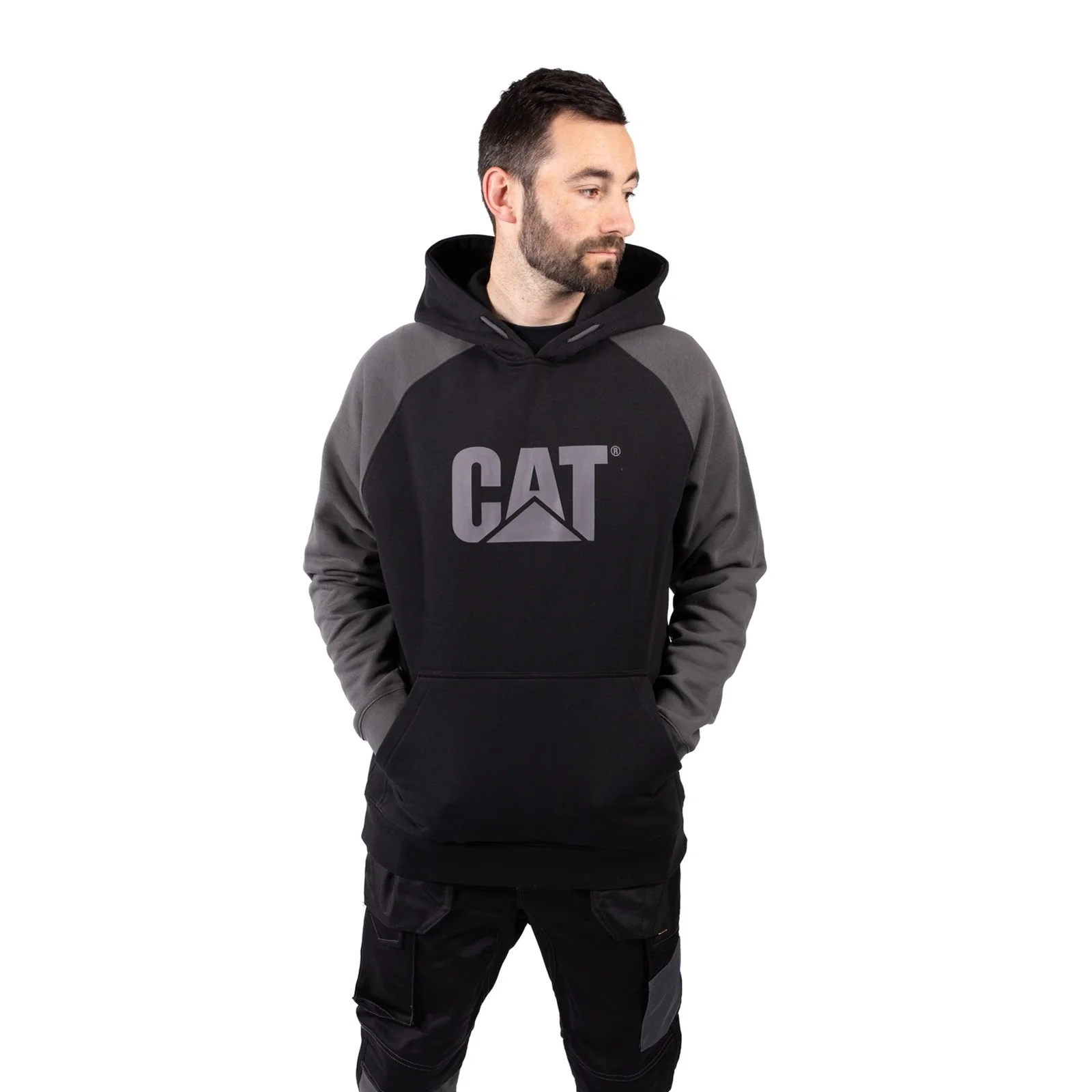 Raglan Hooded Sweatshirt  Black/Magnet - Image 2