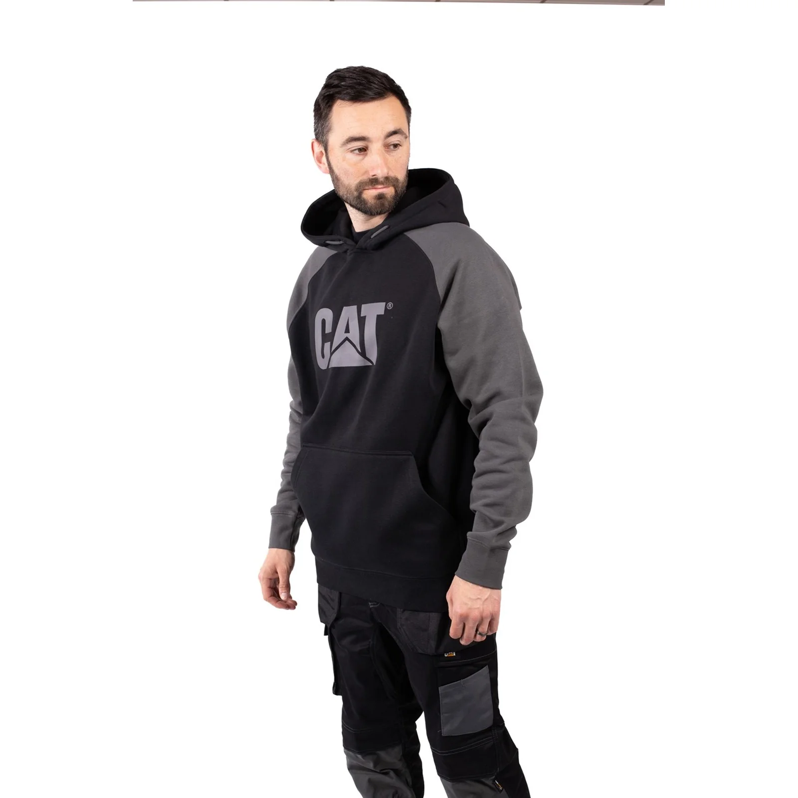 Raglan Hooded Sweatshirt  Black/Magnet - Image 4