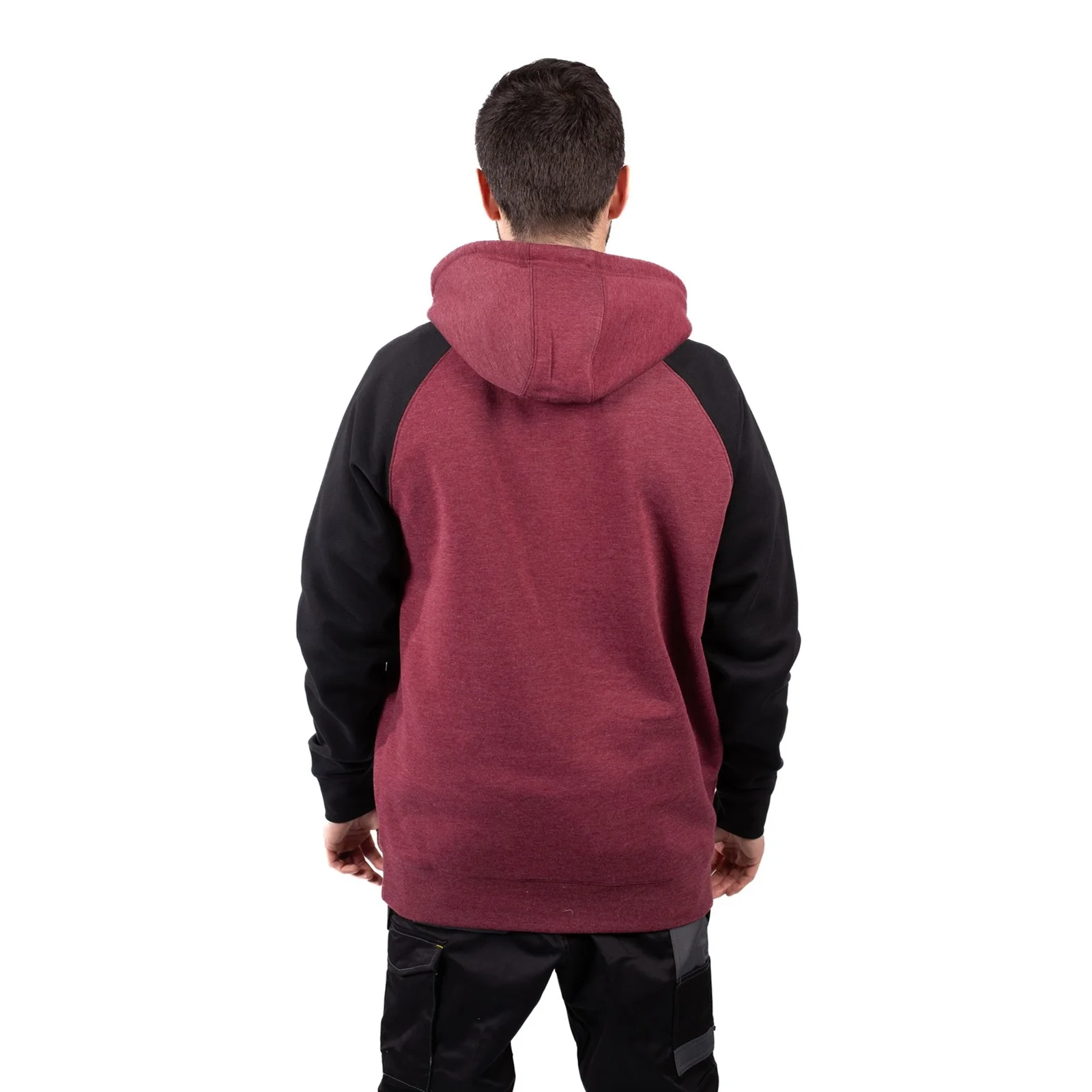 Raglan Hooded Sweatshirt  Carmenere Heather/Black - Image 3
